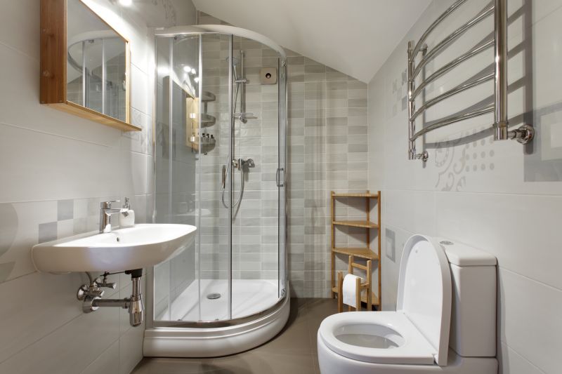 Compact Corner Shower with Shelving